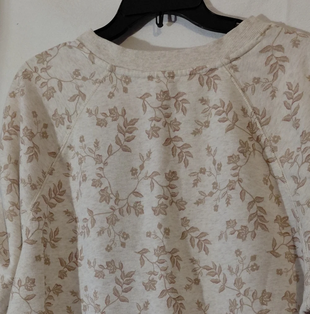 Old Navy Beige Floral Sweatshirt - Picture 7 of 8
